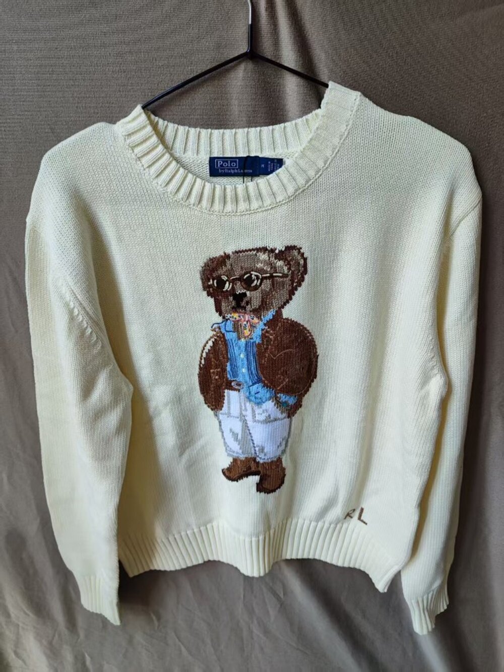 ✨Polo Ralph Lauren 🧸Sunglass Bear Crewneck Knit Sweater Size M